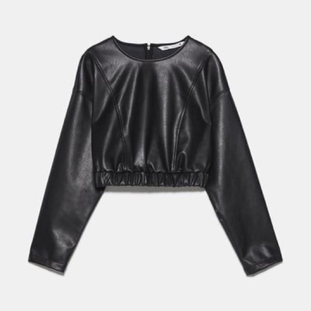 Zara faux leather top